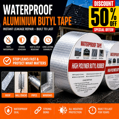 Oraa Mart™ - LeakGuard Waterproof Aluminium Butyl Tape for Leakage & Repair 🌧️💦🚫