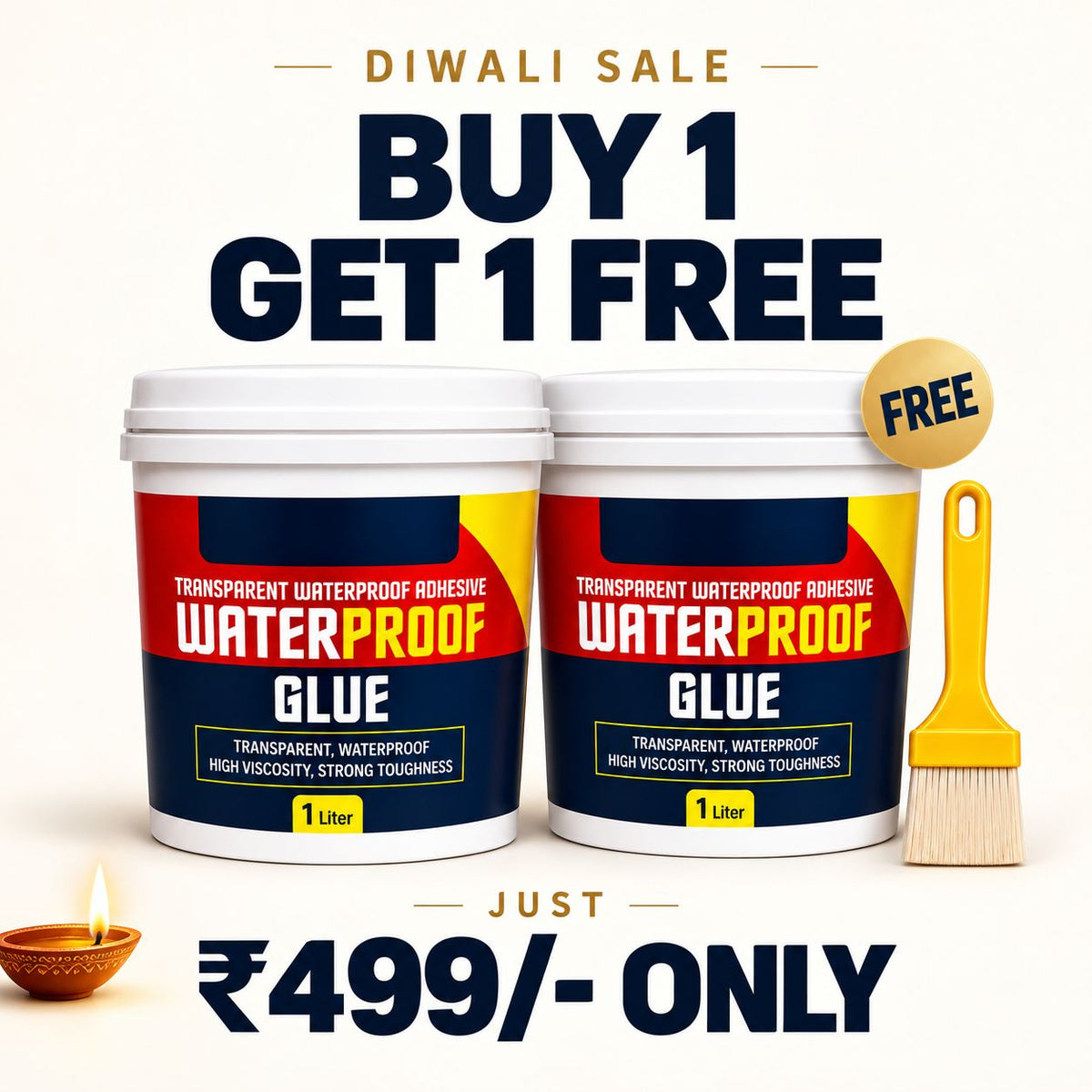 Transparent waterproof glue for roof, bathroom and wall leaks