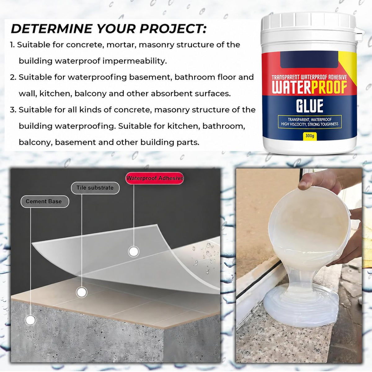 How to apply waterproof glue - clean, brush on, let it dry