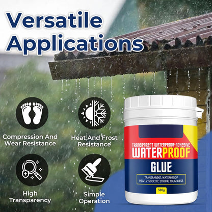Waterproof glue tub with free application brush